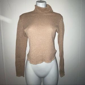 SHEIN Crop Ribbed Turtleneck